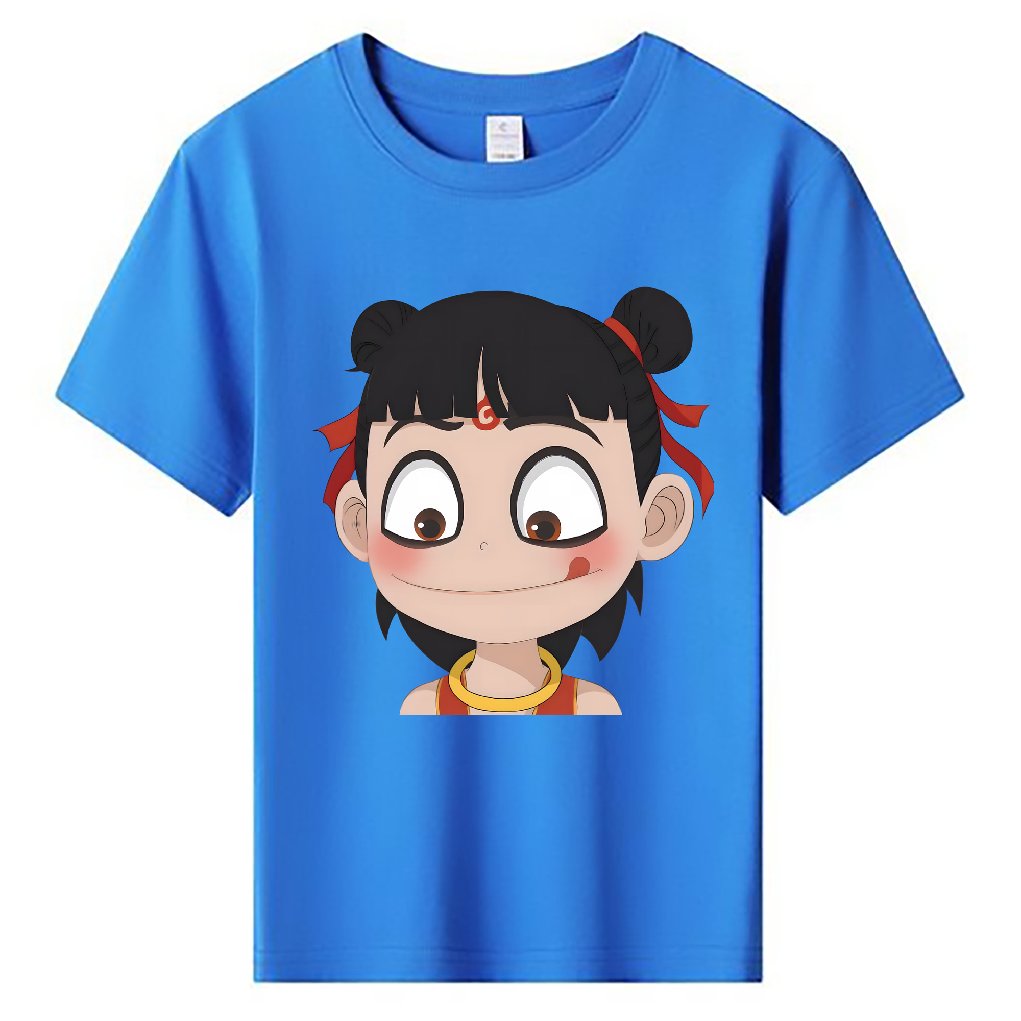 （画像用） Ne Zha 2 ナタ 魔童の大暴れ 綿100％キッズTシャツ（フロントプリント）